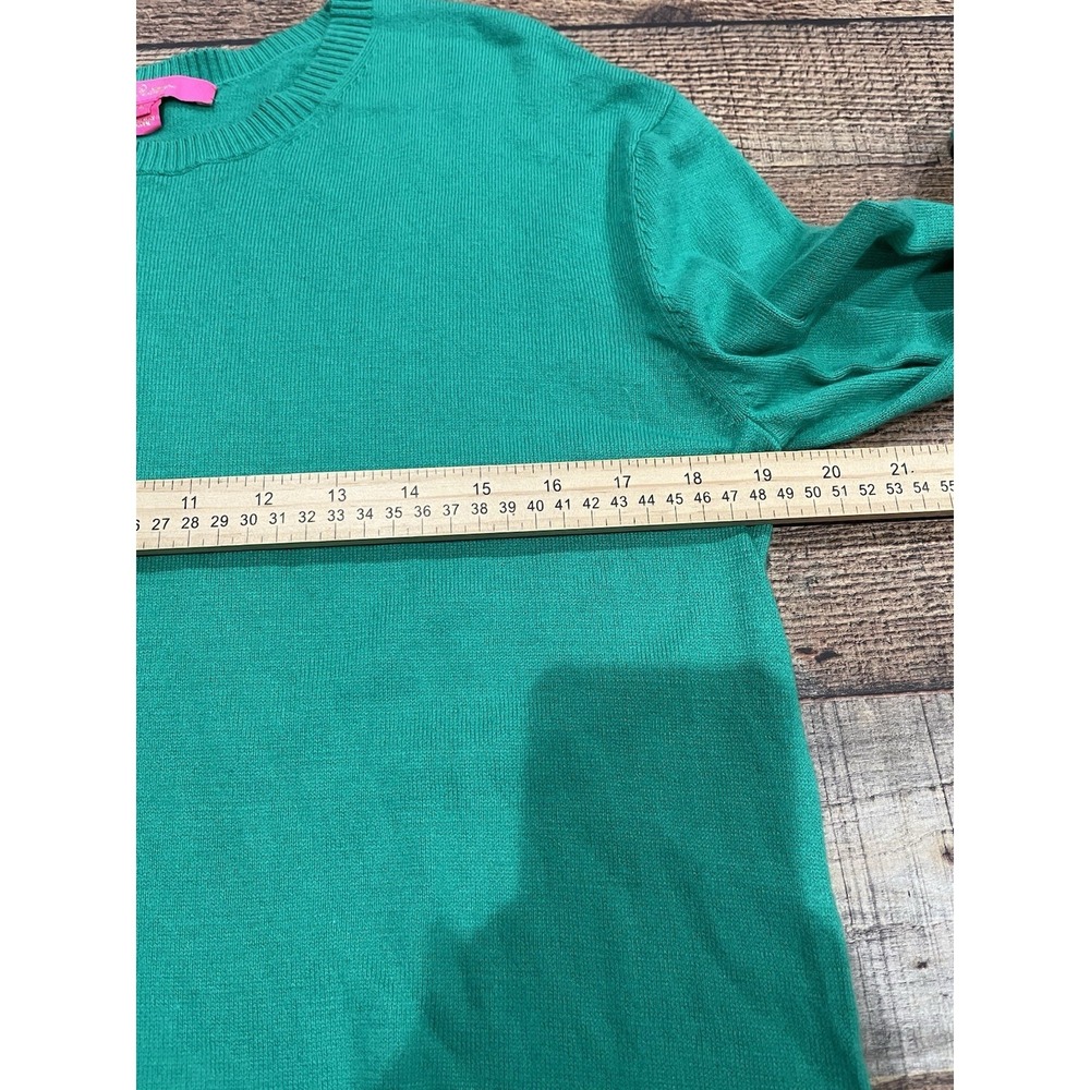 Women's Lilly Pulitzer Green Sweater Frill Bottom Sz M (2249) View 5